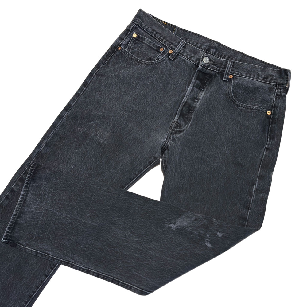 Levis 501 XX Jeans Men 34x30 Black Button Fly Straight Distressed Y2K 00501-0660